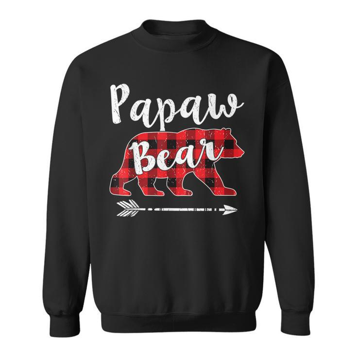 Matching Christmas Pajama Red Plaid Papaw Bear Sweatshirt