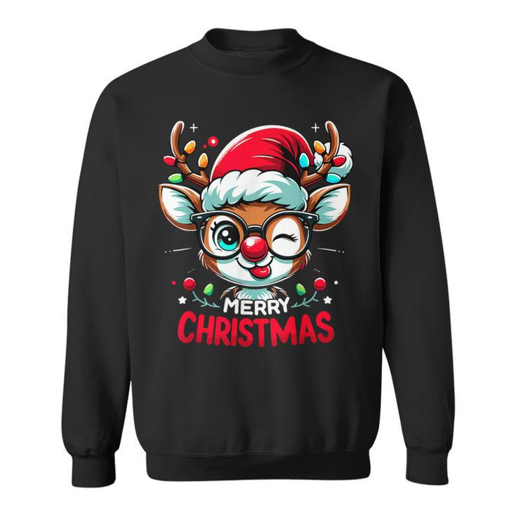 Matching Family Christmas 2023 Rudolph Reindeer Sweatshirt
