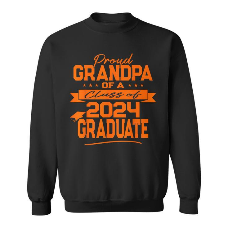 Matching Family Orange Proud Grandpa Class Of 2024 Graduate Sweatshirt