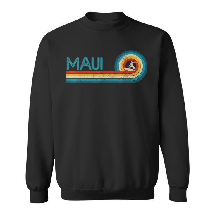 Maui Hawaii Surf Vintage Beach Surfer Surfing Sweatshirt