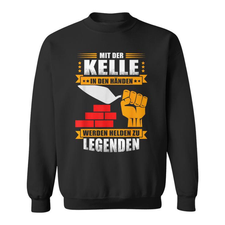 Maurer-Helden Sweatshirt Mit Der Kelle in Den Händen für Herren