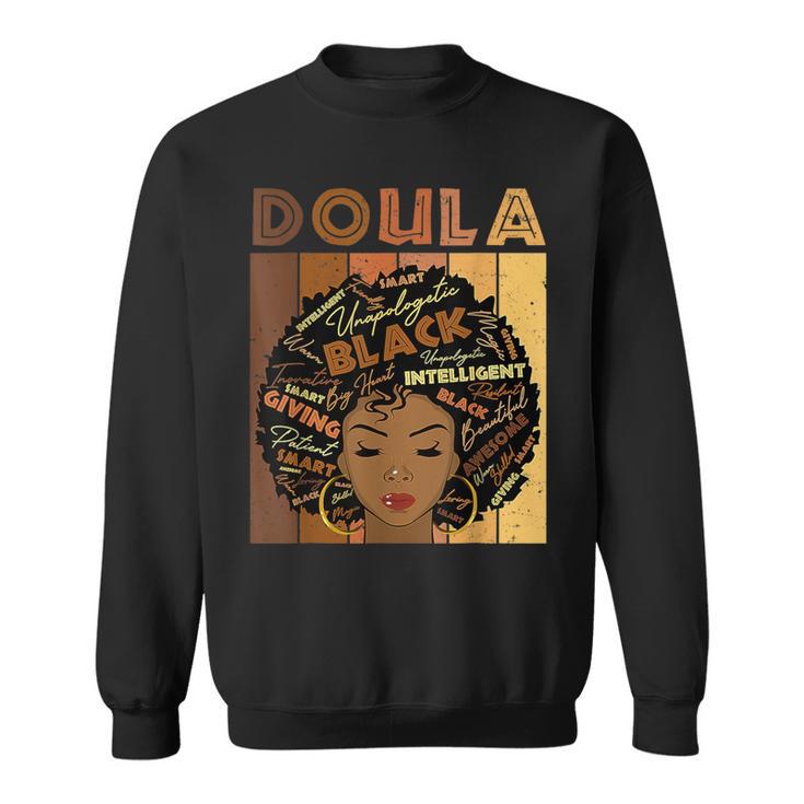 Melanin Doula African Pride Afro Hair Black History Month Sweatshirt