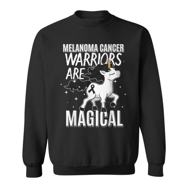 Melanoma Cancer Magical Unicorn Black Ribbon Dermatologist Sweatshirt