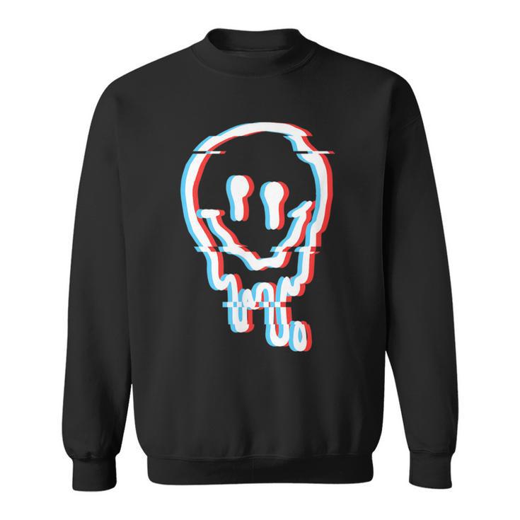 Melted Smiling Face Optical Illusion Music Lover Trippy Sweatshirt