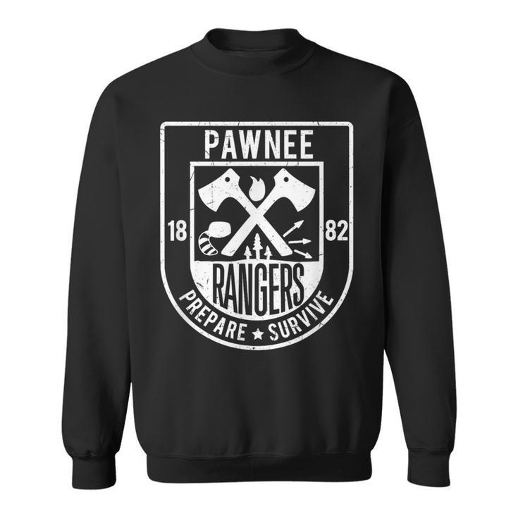 Men's Pawnee Rangers Goddesses Scout White Vintage Sweatshirt