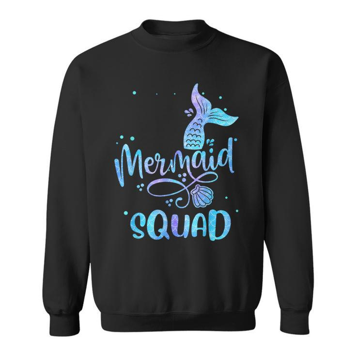 Mermaid Squad Cute Girls Birthday Squad Mermaid Tail Party Sweatshirt