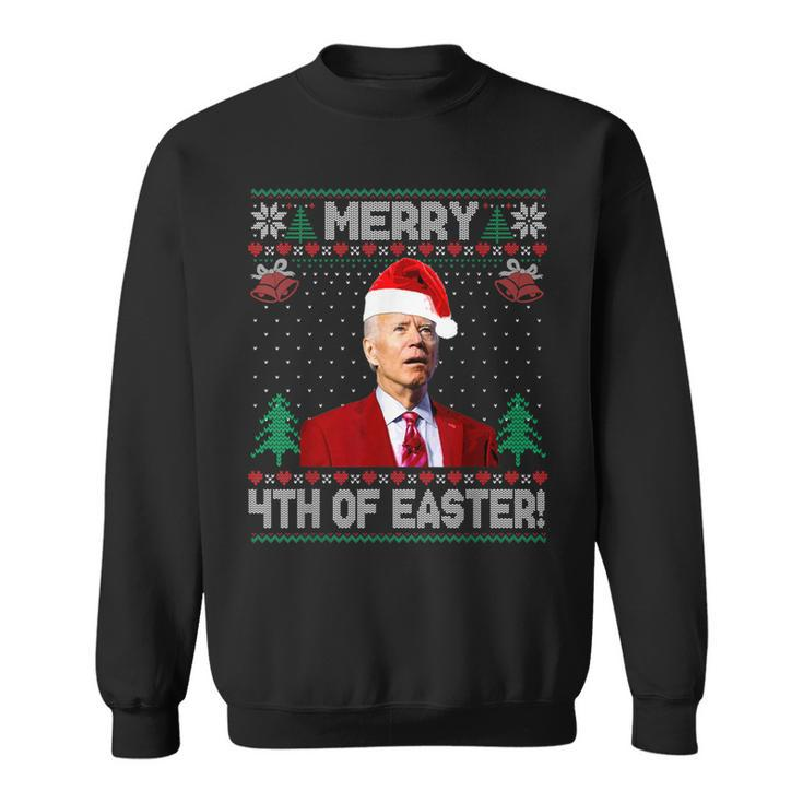 Merry 4Th Of Easter Joe Biden Christmas Ugly Sweater Sweatshirt