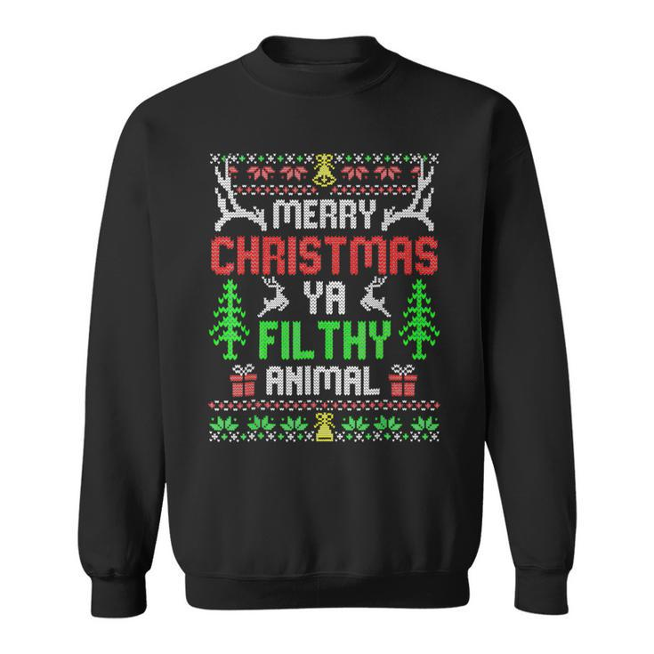 Merry Christmas Animal Filthy Ya Xmas Pajama Sweatshirt