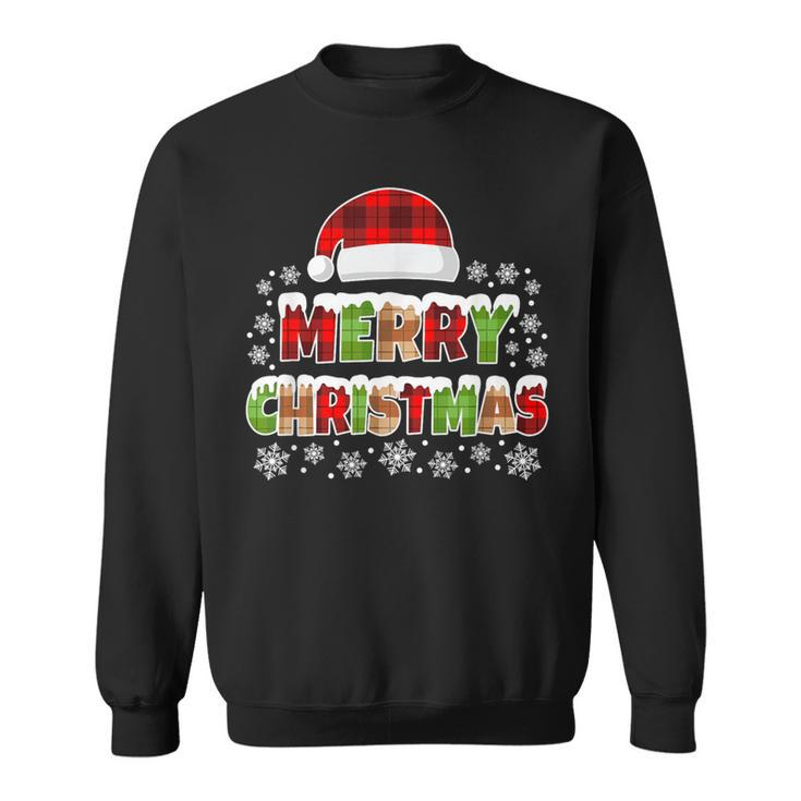 Merry Christmas Buffalo Plaid Xmas Sweatshirt