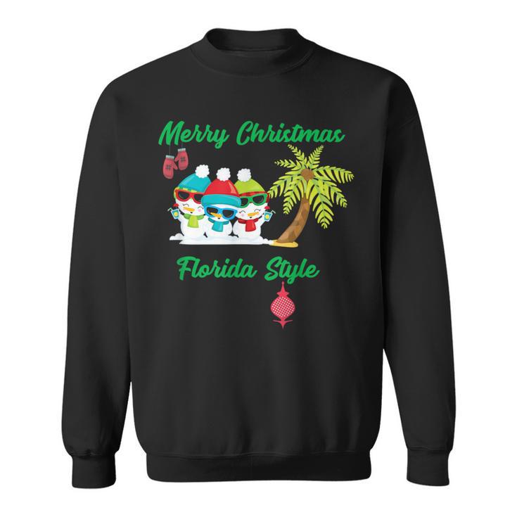 Merry Christmas Florida StyleSnowman Summer Sweatshirt