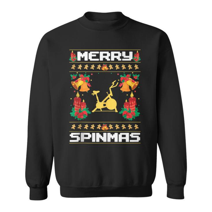Merry Spinmas Spin-Bike Ugly Christmas Xmas Party Sweatshirt