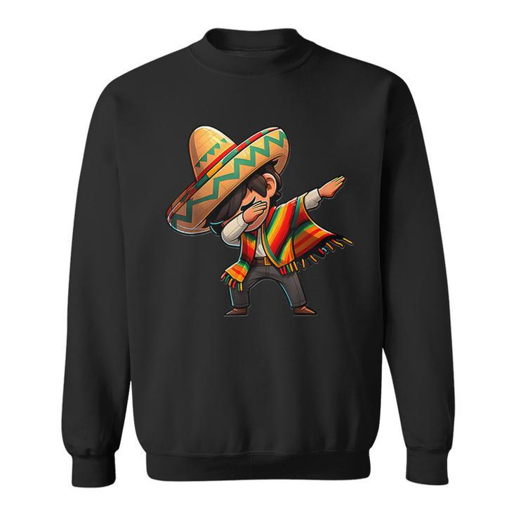 Mexican Boy Dabbing Poncho Cinco De Mayo Sweatshirt