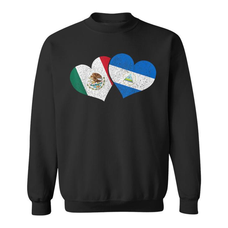 Mexico Nicaragua Hearts Mexican Nicaraguan Flag Pride Nica Sweatshirt