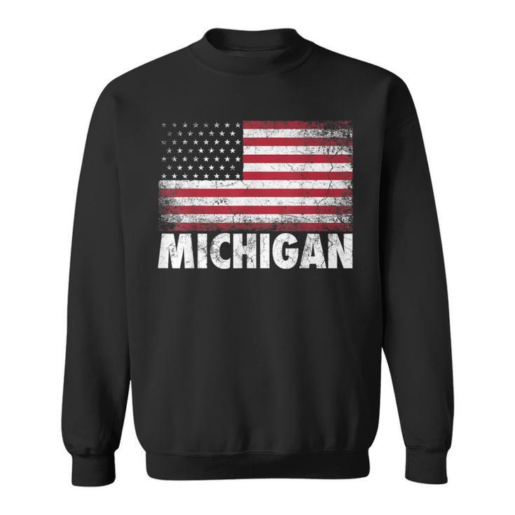 Michigan 4Th Of July American Flag Usa America Patriotic Sweatshirt