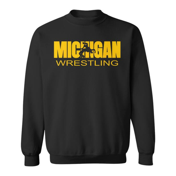 Michigan Wrestling Freestyle Wrestler Mi The Wolverine State Sweatshirt