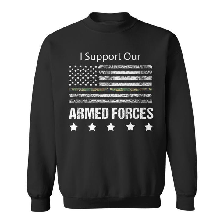 Military Appreciation Support Armed Forces Usa Flag Sweatshirt