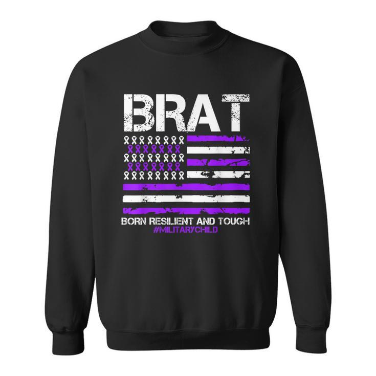 Military Brat Purple Up American Flag April Military Child Sweatshirt