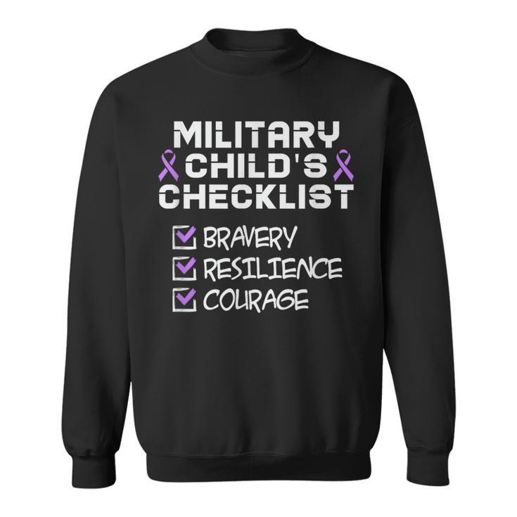 Military Child Month Purple Childs Checklist Sweatshirt