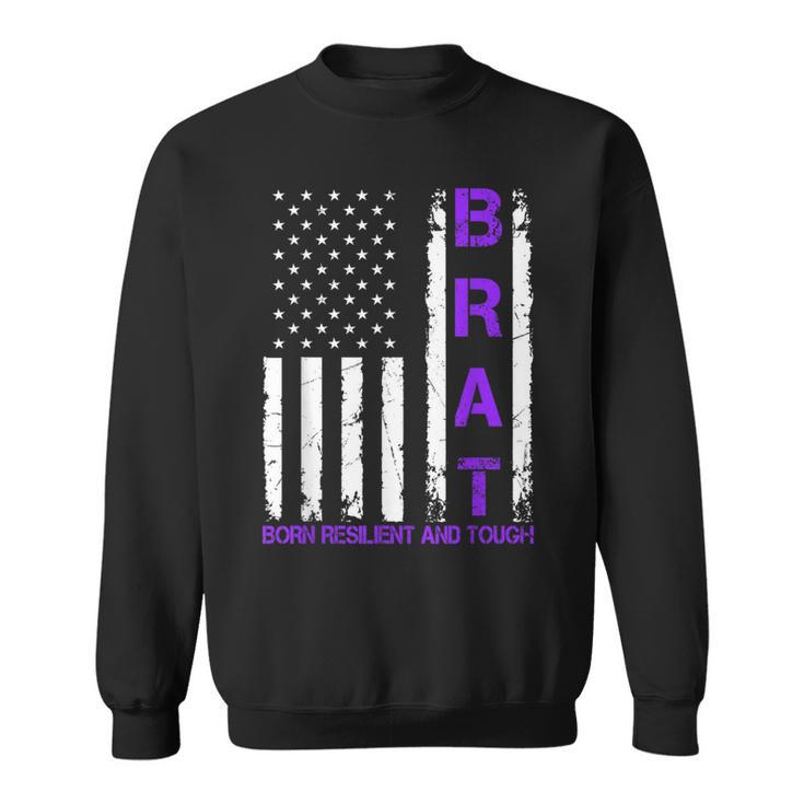 Military Child Us Flag Born Resilient And Tough Brat Sweatshirt