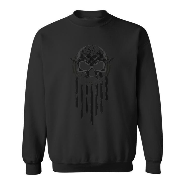 Military Usa Skull Patriot American Warrior Flag Sweatshirt
