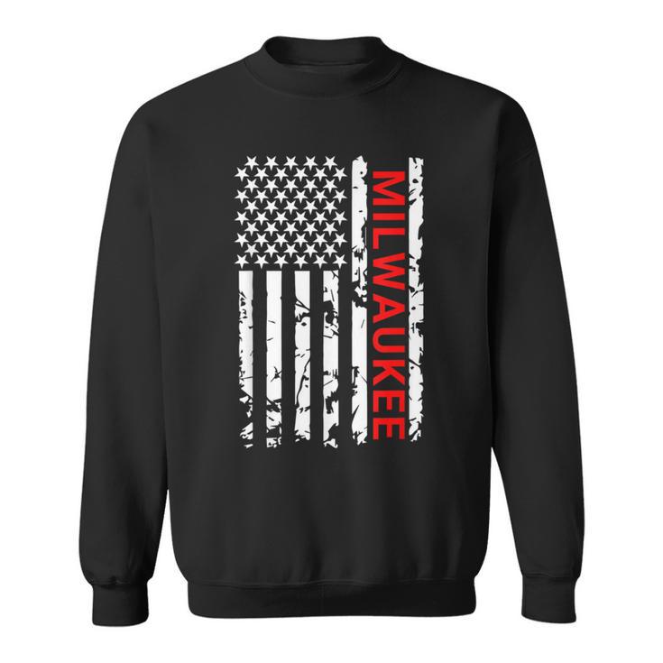 Milwaukee Usa Flag And Sweatshirt