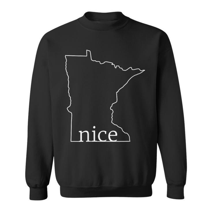 Minnesota Nice State Outline Outdoor Mn Sweatshirt