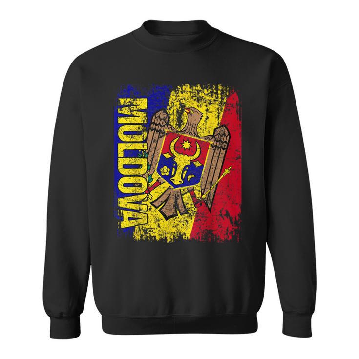 Moldova Flag Vintage Distressed Moldova Sweatshirt