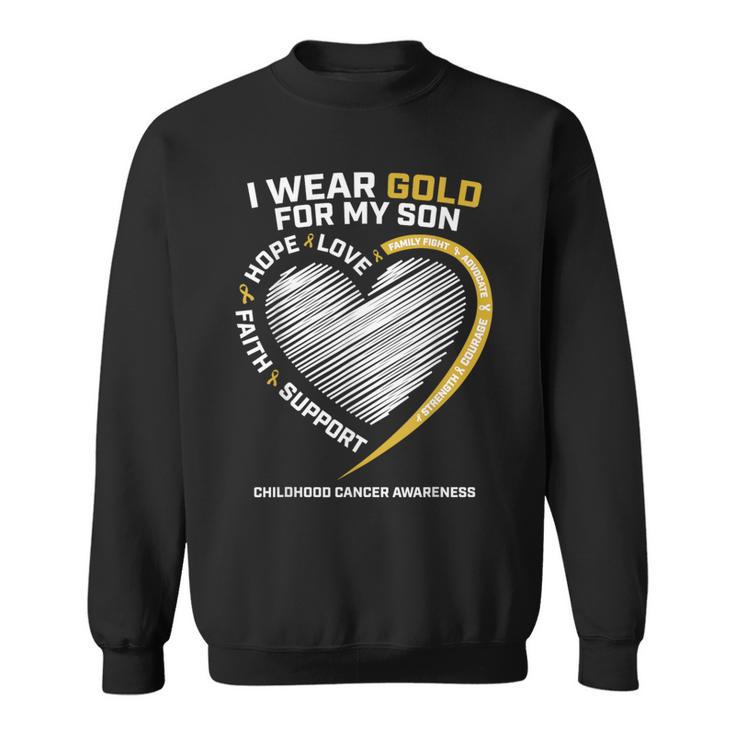 Mom Dad I Wear Gold For My Son Childhood Cancer Awareness Sweatshirt