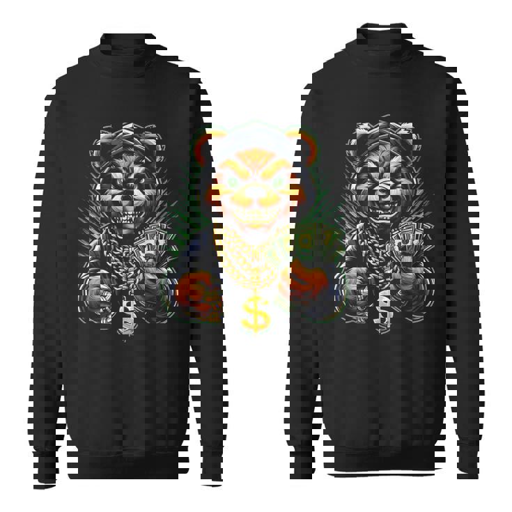 Money Calling Hip Hop Bear Teddy Gangster Rap Swag Dope Sweatshirt