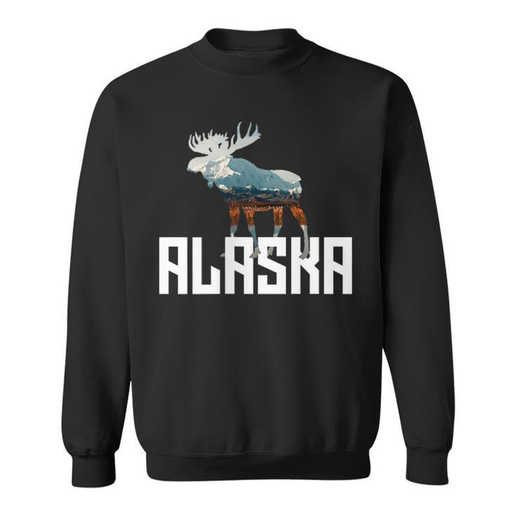 Moose Alaska Last Frontier Alaska Bear Sweatshirt