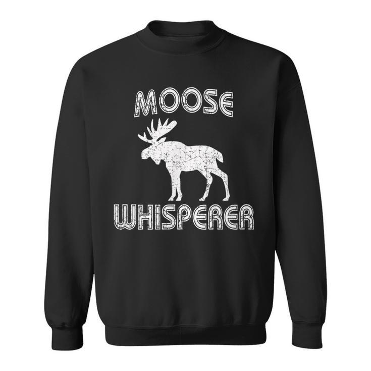 Moose Whisperer Vintage Bull Moose Antlers Sweatshirt