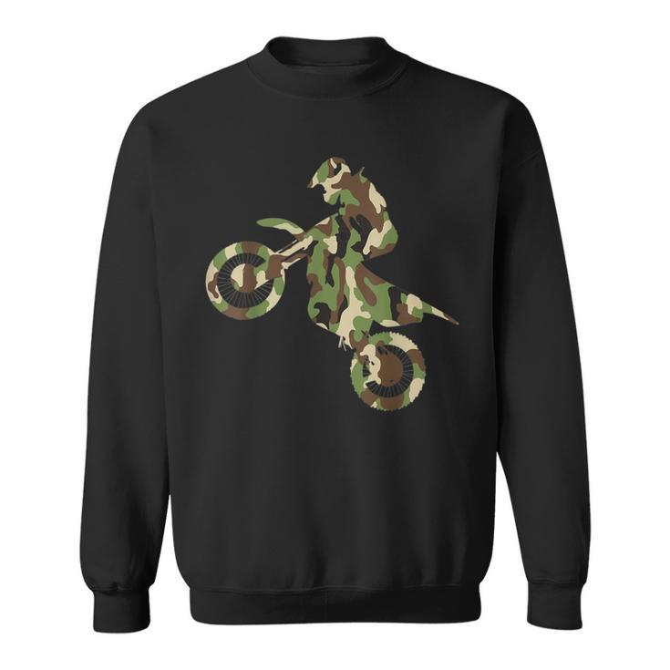 Motocross Dirt Bike Racing Camo Camouflage Boys Sweatshirt