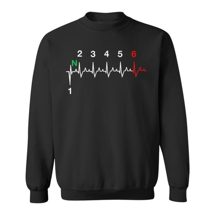 Motorrad mit EKG-Herzschlag Sweatshirt, Verstehst Das Nicht 1N23456 Design