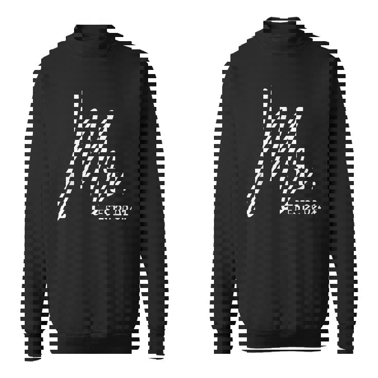 Mr Est 2024 Just Married Wedding Hubby Mr & Mrs Couple Men Sweatshirt