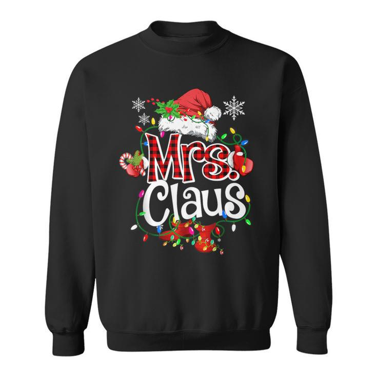 Mr And Mrs Claus Couples Santa Christmas Lights Pajamas Sweatshirt