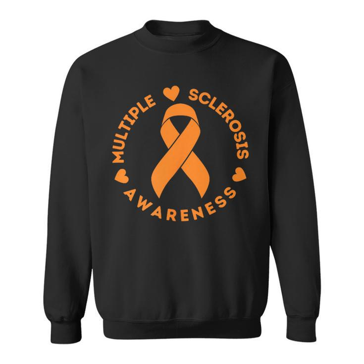 Multiple Sclerosis Awareness Ms Orange Ribbon Sweatshirt