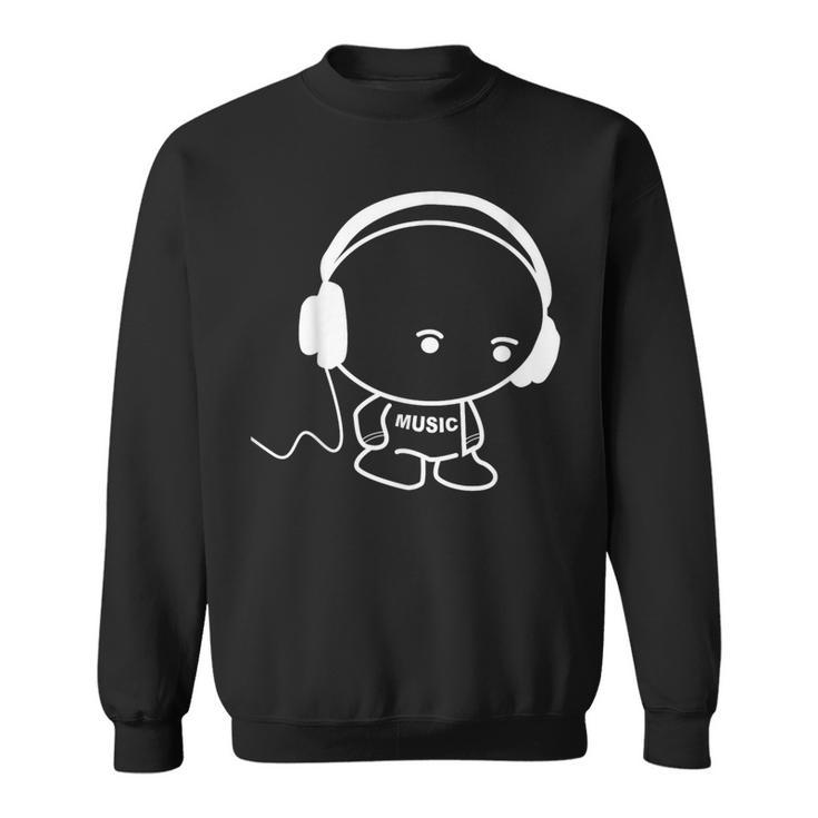 Musicman With Headset Stick Figure Sweatshirt