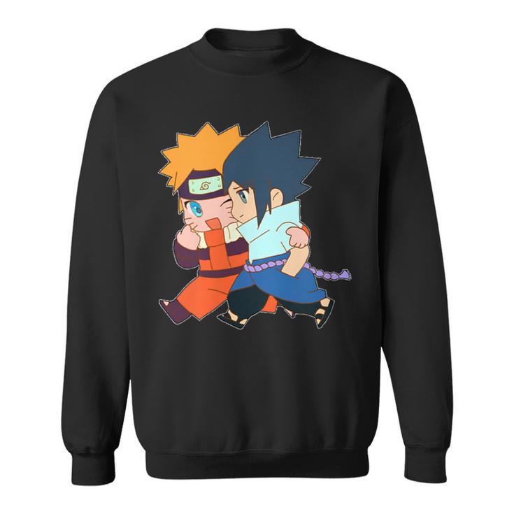 Narusasu I Sasunaru Kiss And Couple Walk Chibi Anime Figure Sweatshirt