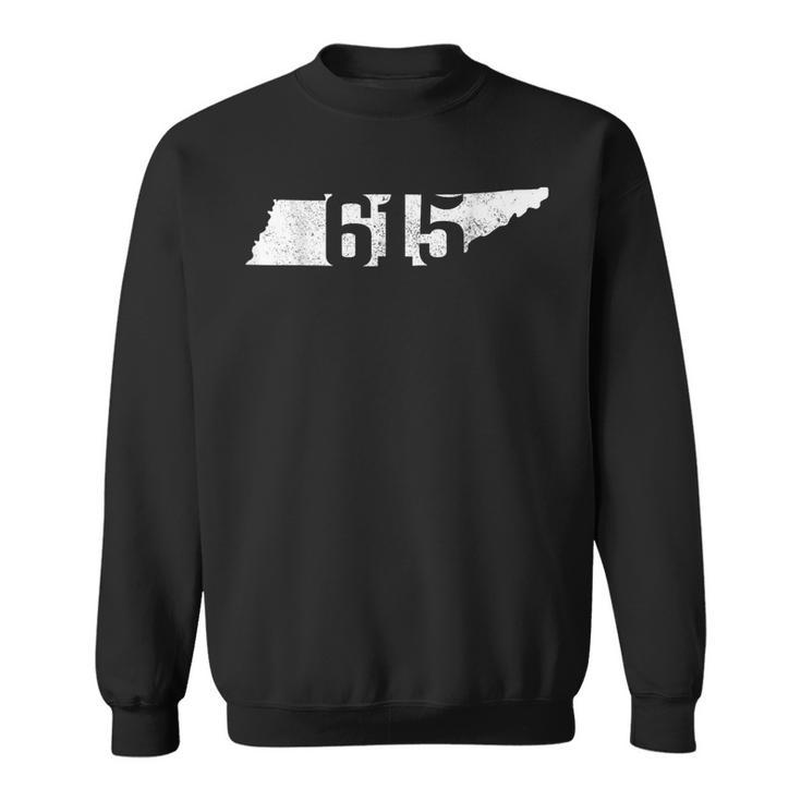 Nashville 615 Area Code Tennessee State Map Pride Music City Sweatshirt