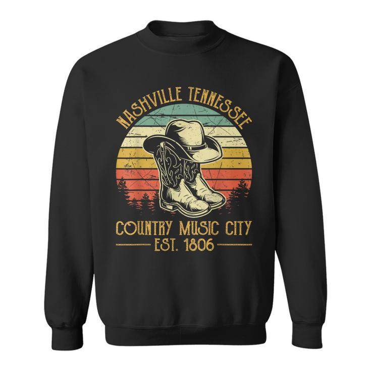 Nashville Tennessee Cowboy Boots Hat Country Music City Sweatshirt