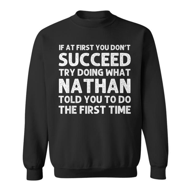 Nathan Name Personalized Birthday Christmas Joke Sweatshirt