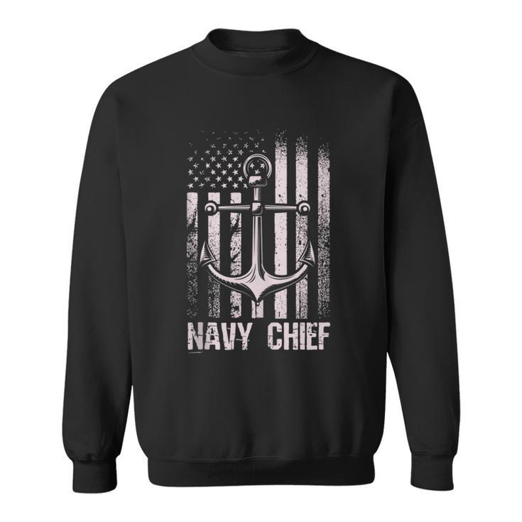 Navy Chief Us Flag And Anchor Sweatshirt