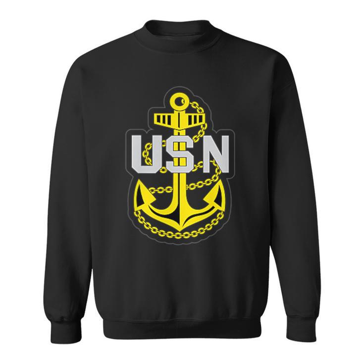 Navy Rank E7 Chief Petty Officer Insignia Anchor Patch Sweatshirt