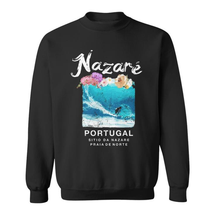 Nazare Portugal Big Wave Surfing Vintage Surf Sweatshirt
