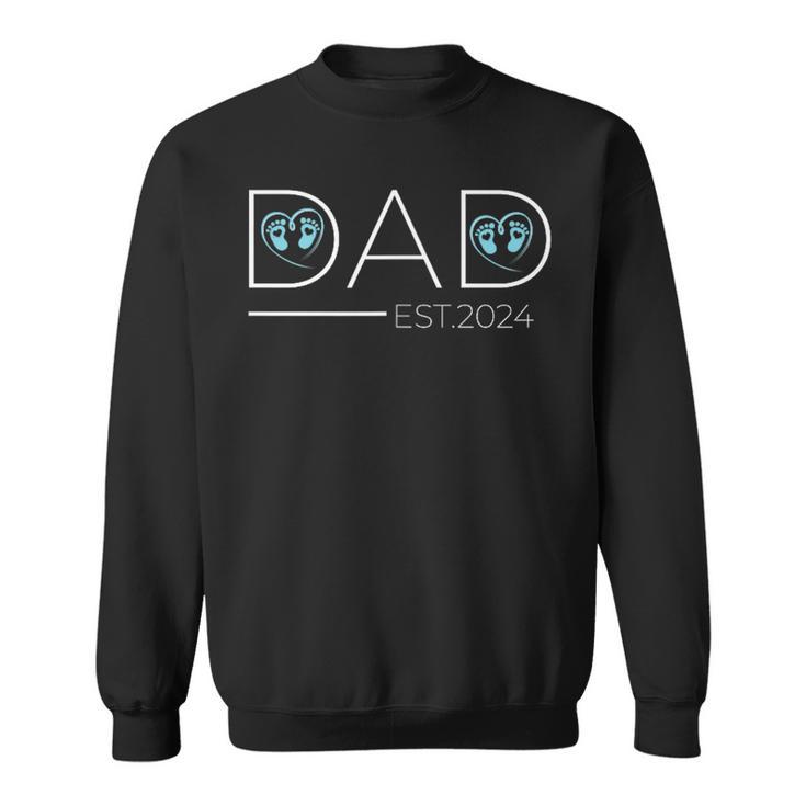 New Dad Est 2024 Ersteratertag 2024 Zum Papa Befördert Sweatshirt