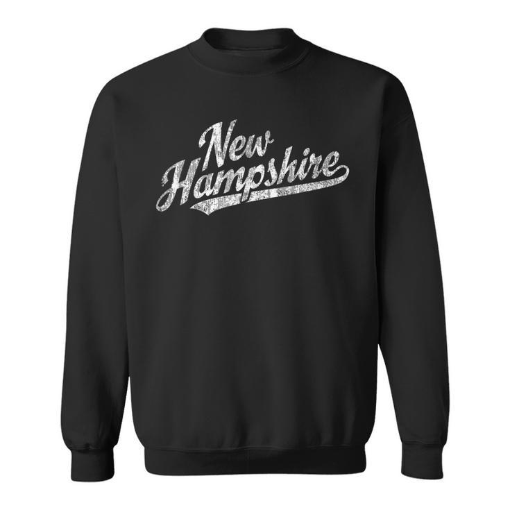 New Hampshire Nh Vintage Sports Script Retro Sweatshirt