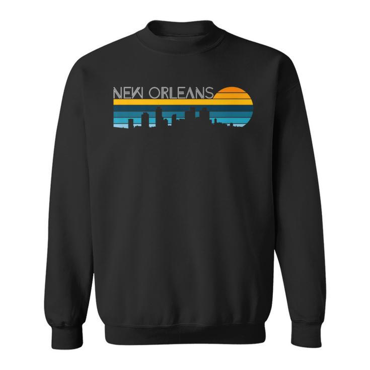 New Orleans Skyline Vintage Retro Sunset New Orleans City Sweatshirt