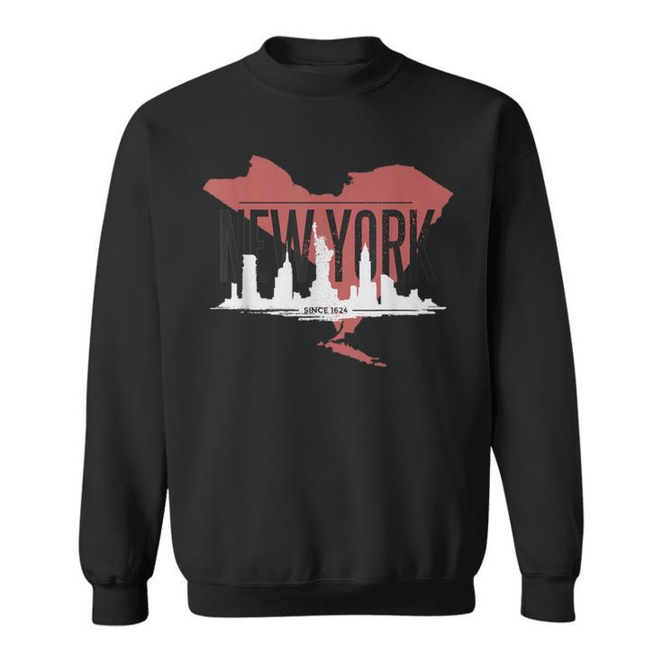 New York City Since 1624 Skyline State Map Ny Nyc Sweatshirt