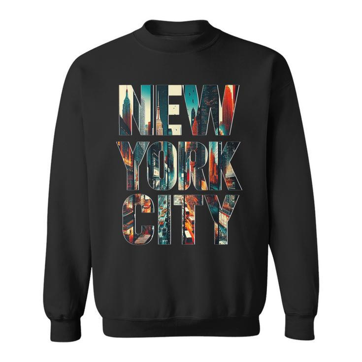 New York City Iconic Skyline Souvenir New York Love Nyc Sweatshirt