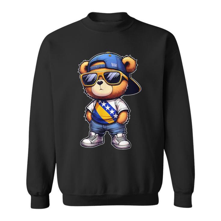 Niedlicher Teddybär Mit Bosnischer Flagge Bosniens Sweatshirt